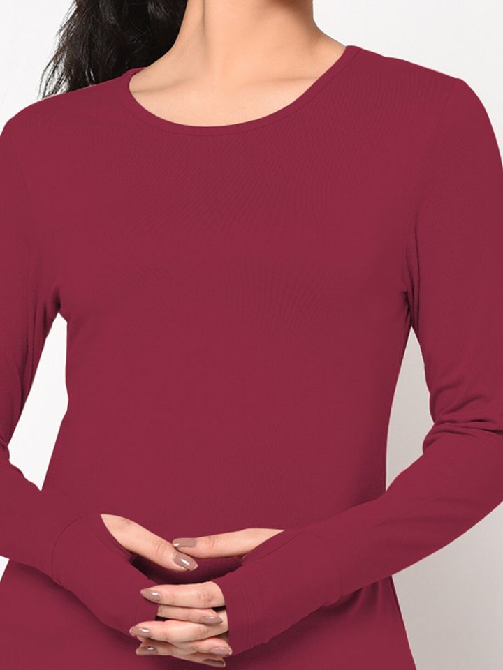 Thumb hole t shirts women's myntra outlet