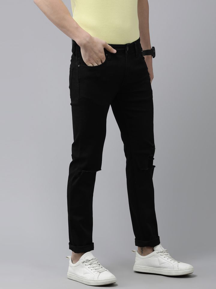 Buy Pepe Jeans Men Black Tapered Vapour Slim Fit Low Rise Mildly
