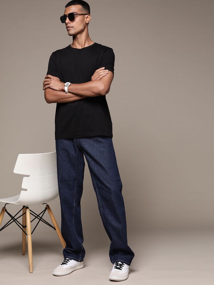 Buy Calvin Klein Jeans Men Navy Blue Straight Fit Jeans Jeans for