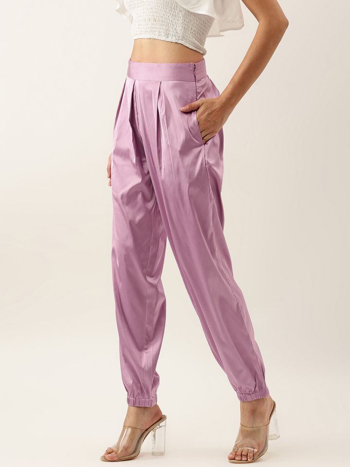 FOREVER 21 Women Lavender Regular Satin Finish Joggers