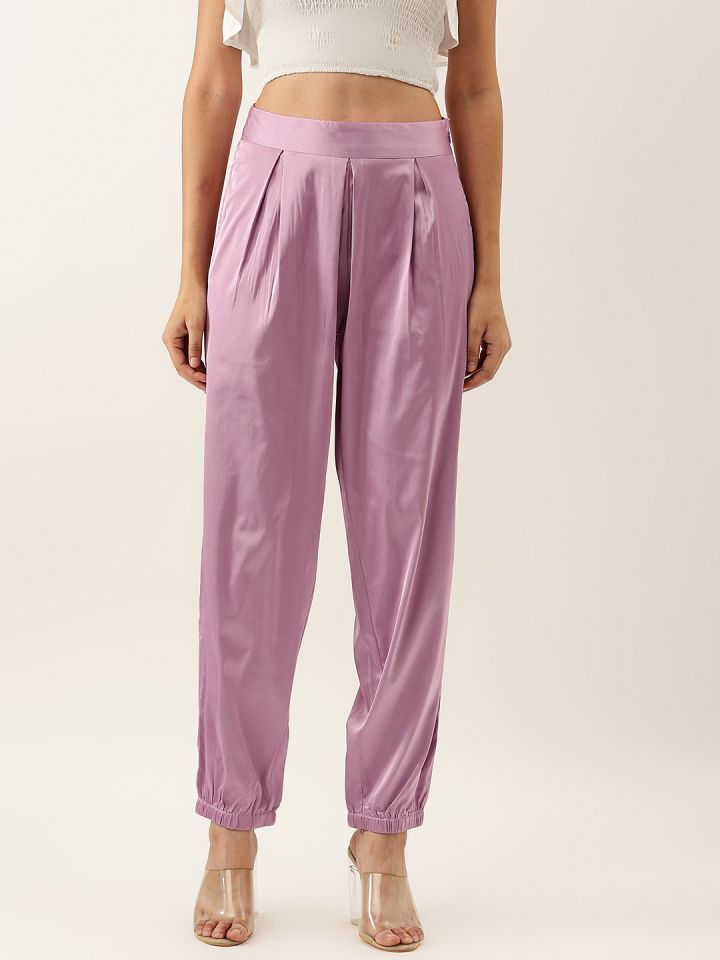 Lavender satin new arrivals joggers