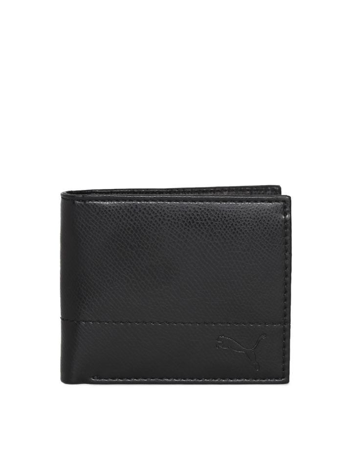 Buy Puma Unisex Black Textured Two Fold Wallet Wallets for