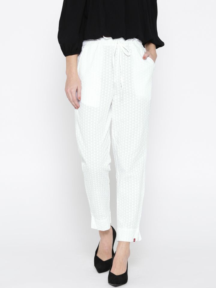 Buy Online Off White Straight Rayon Palazzo for Women & Girls at Best  Prices in Biba India-BOTTOMW17