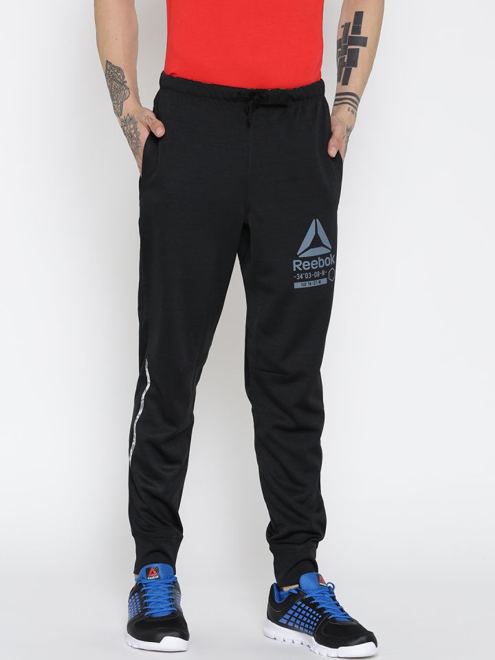 Buy Reebok Black OSR Slim Fit Running Track Pants - Track Pants