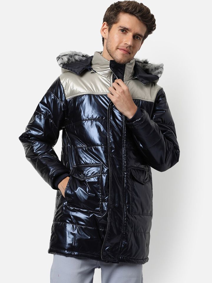 Mens black cheap puffer jacket shiny