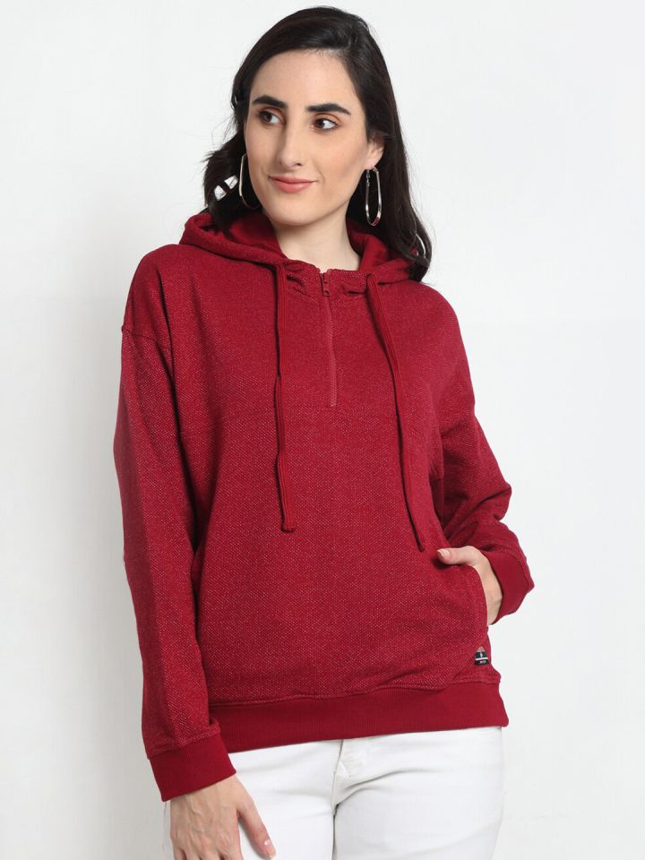 Plain red hoodie women's online