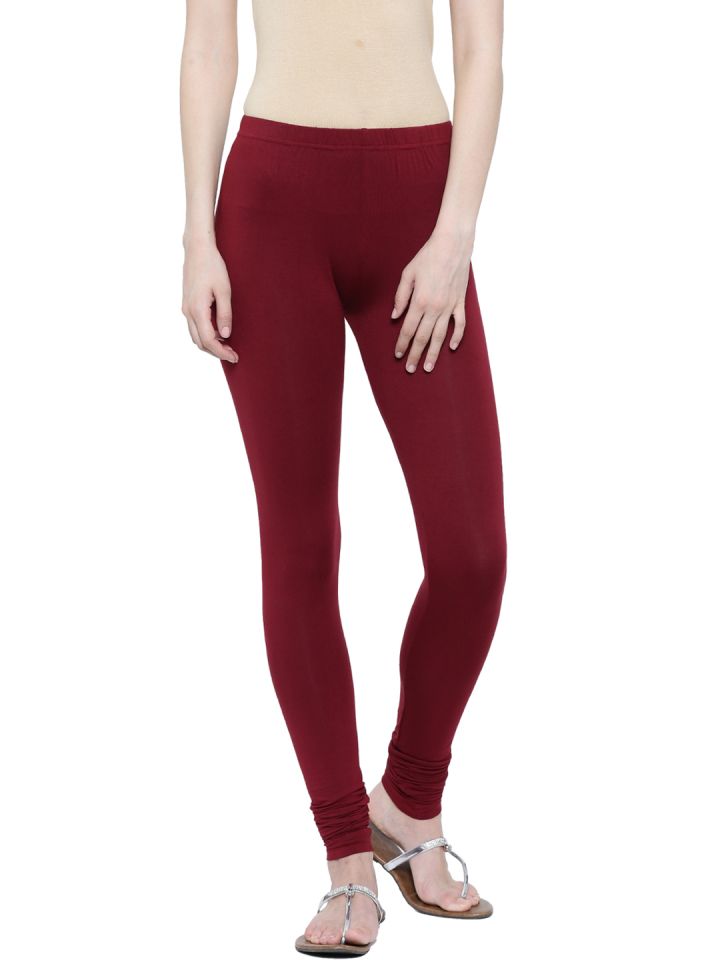 Buy De Moza Maroon Churidar Leggings Leggings for Women 1964698