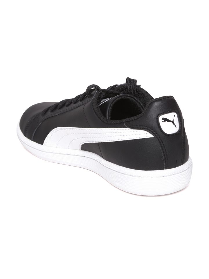 Buy Puma Men Black Smash Colourblocked Leather Sneakers ...