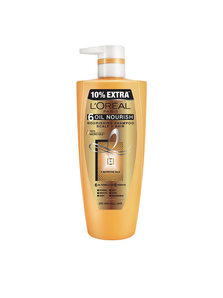 Buy Loreal Paris 6 Oil Nourish Shampoo 640 Ml Shampoo And Conditioner For Unisex 1967047 Myntra Gently cleanse curly, fine, color treated, thinning, damaged and dry hair. loreal paris 6 oil nourish shampoo 640 ml
