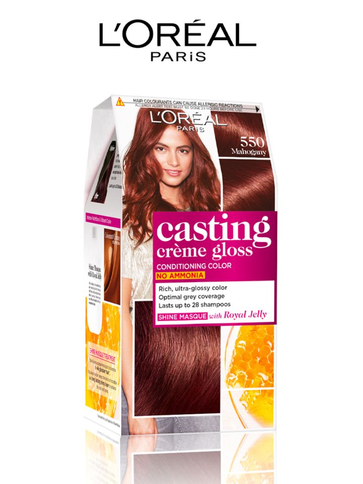 LOreal Casting Gloss Hair Mahogany 550 87.5g+72ml - Hair Colour for Women 1967189 | Myntra