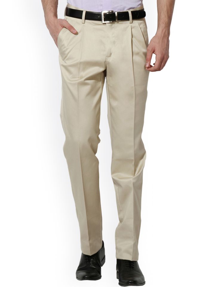 Buy Van Heusen Men Beige Regular Fit 