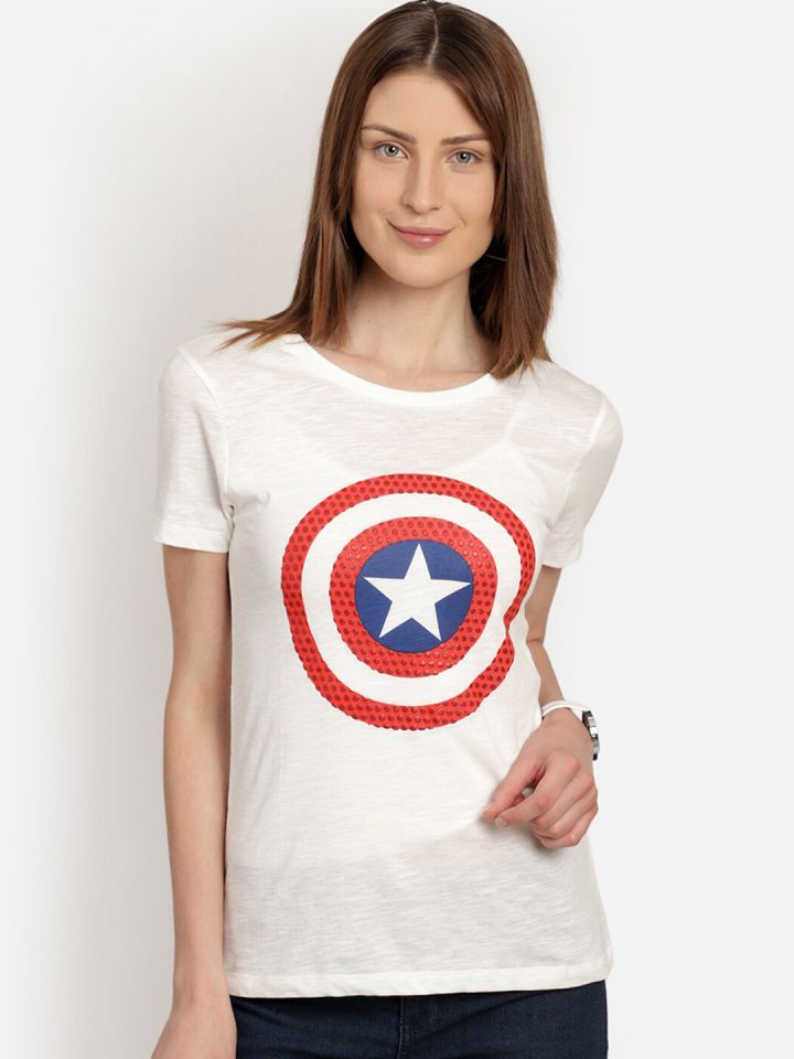 Captain america deals ladies t shirt