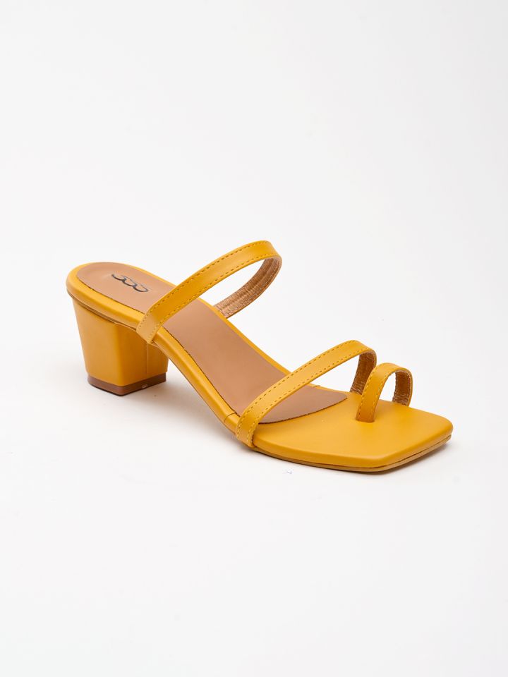 Street Style Store Women Yellow Block Heels