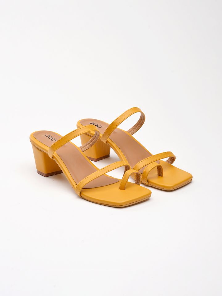 Street Style Store Women Yellow Block Heels