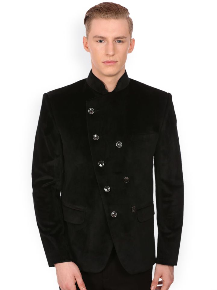 Double breasted sales velvet blazer mens
