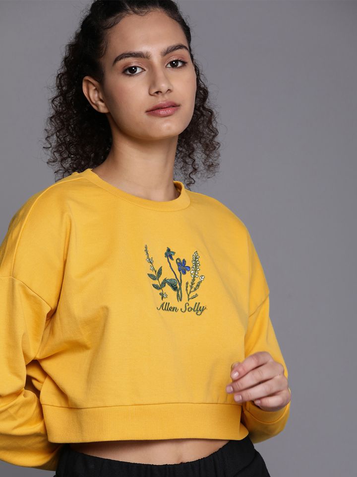 Yellow shop cropped sweatshirt