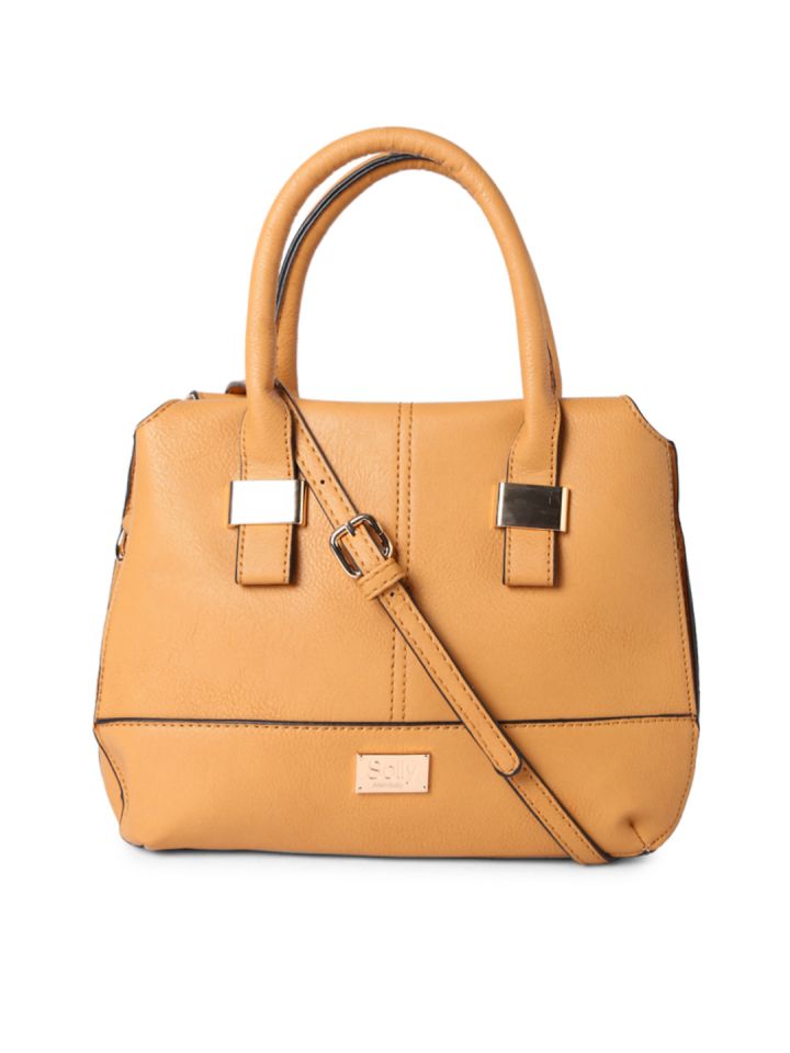 Allen solly tan solid outlet handheld bag