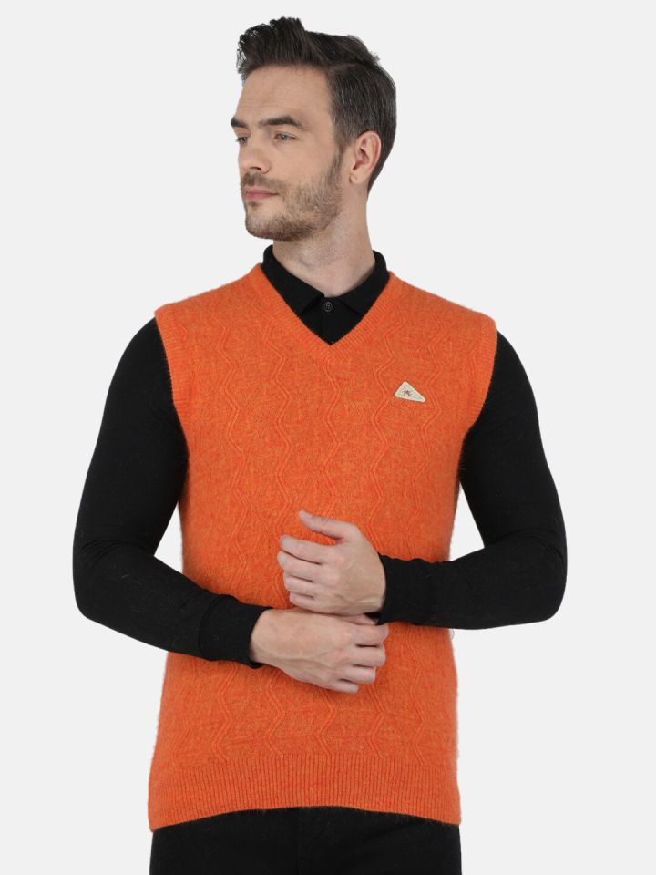 Mens orange sweater vest discount