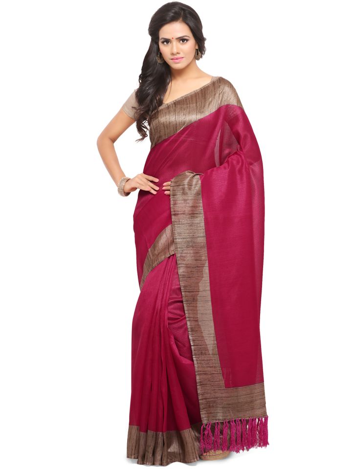 Myntra tussar deals silk saree