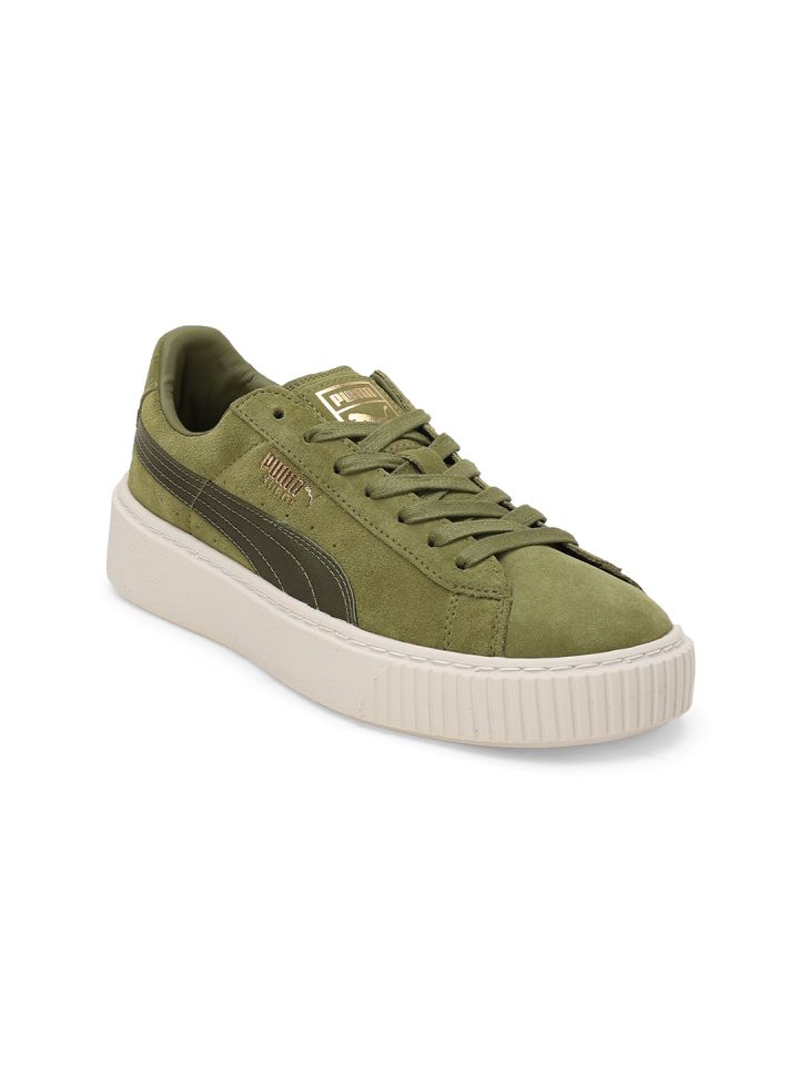 Puma suede platform green hot sale