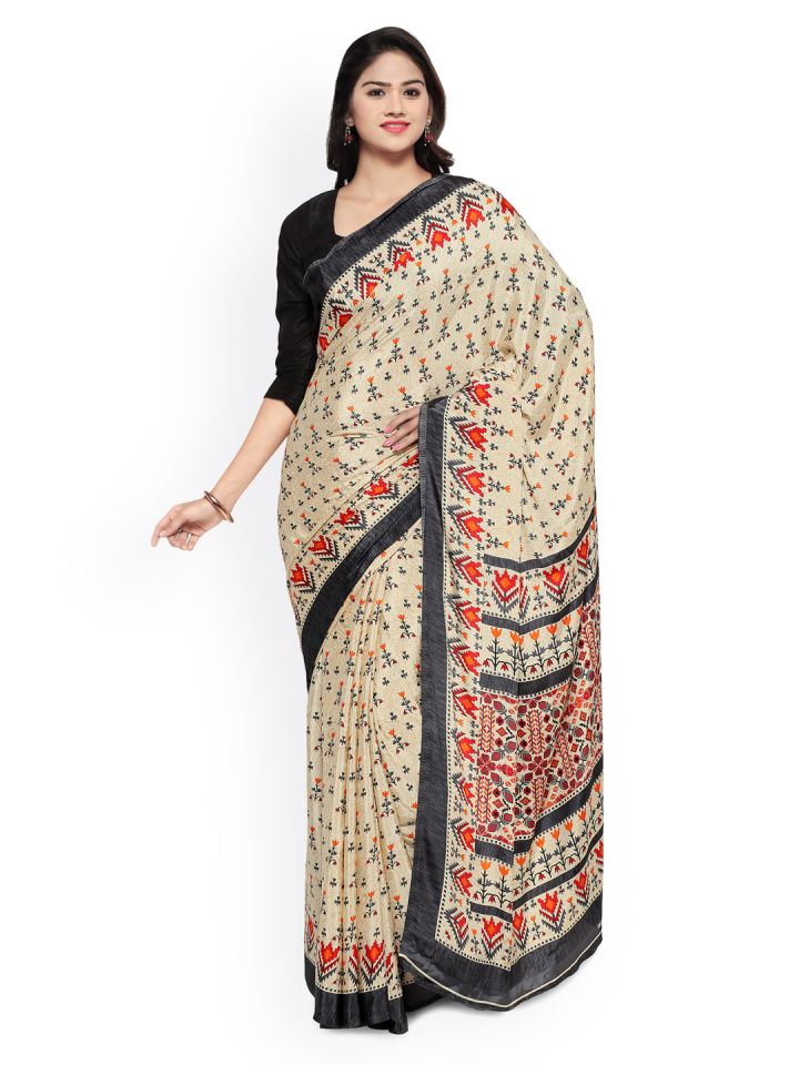 Poly crepe saree hotsell