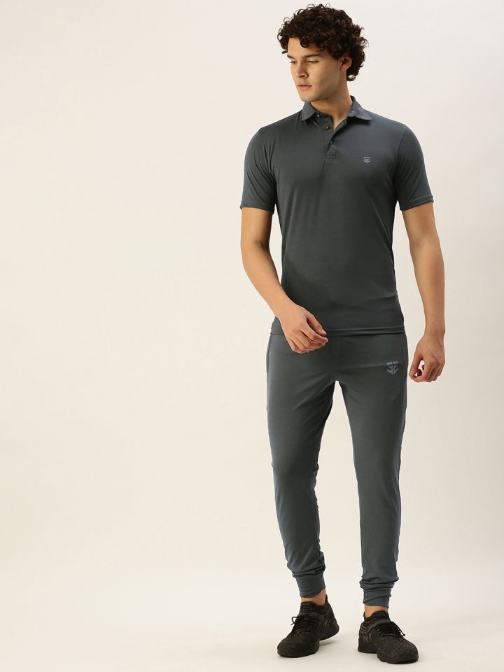 Sports52 wear Men Solid Polo Collar T shirt With Track Pant Training Tracksuit