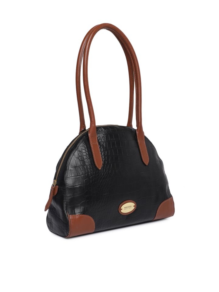 Buy Hidesign Black Textured Shoulder Bag Handbags for Women