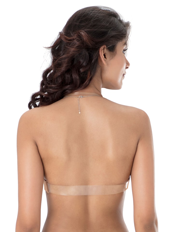 PrettySecrets Nude-Coloured Solid Underwired Lightly Padded Everyday  Backless Bra B0015