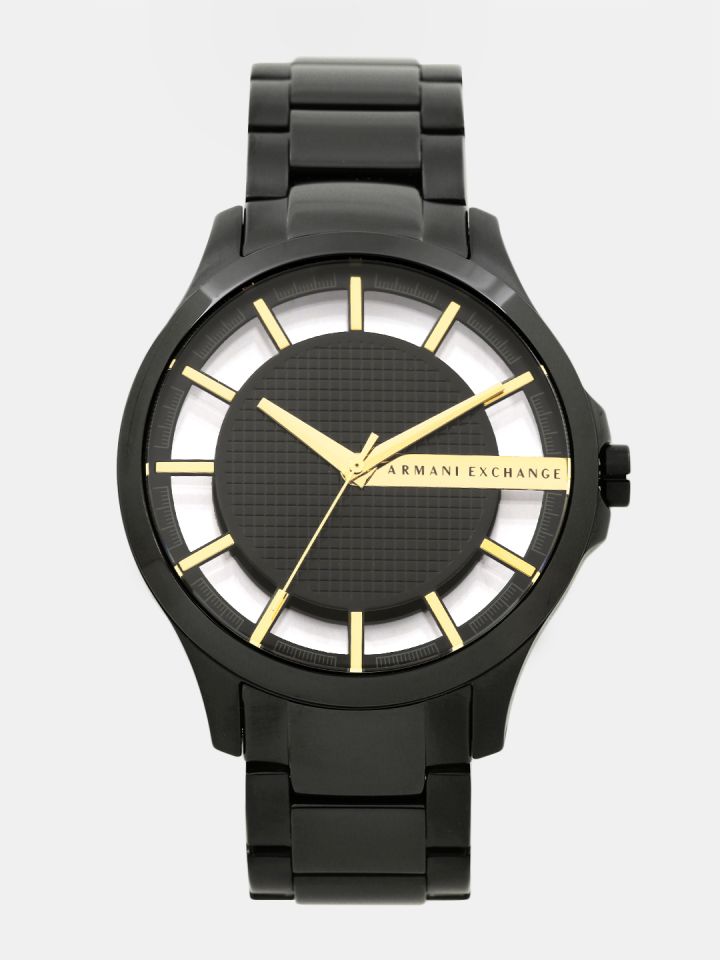 armani exchange black analogue watch