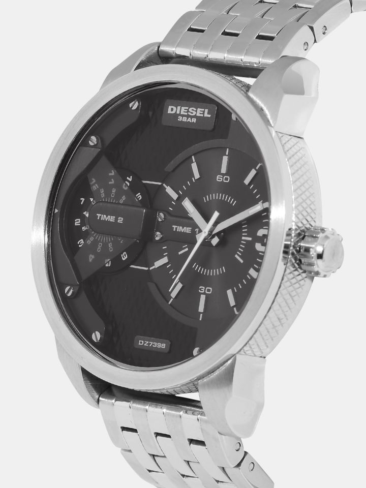 DIESEL Men Black Silver Toned Analogue Watch DZ7398