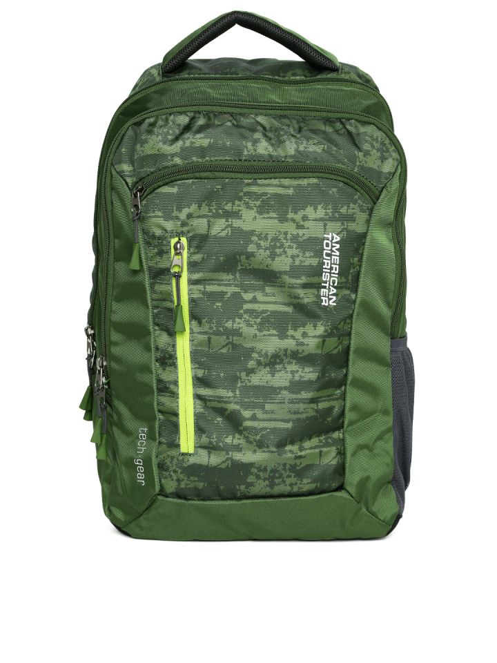 american tourister olive green backpack