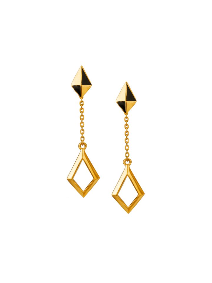 Tanishq 14 Karat Gold Drop Earrings 