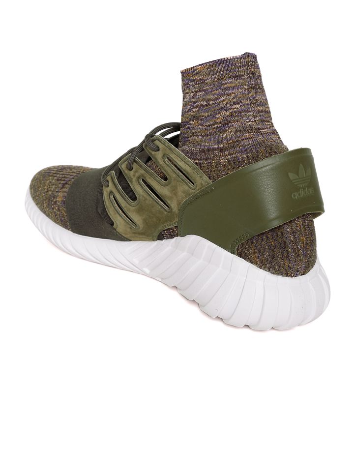 ADIDAS Originals Men Olive Green Tubular Doom PK Mid Top Sneakers