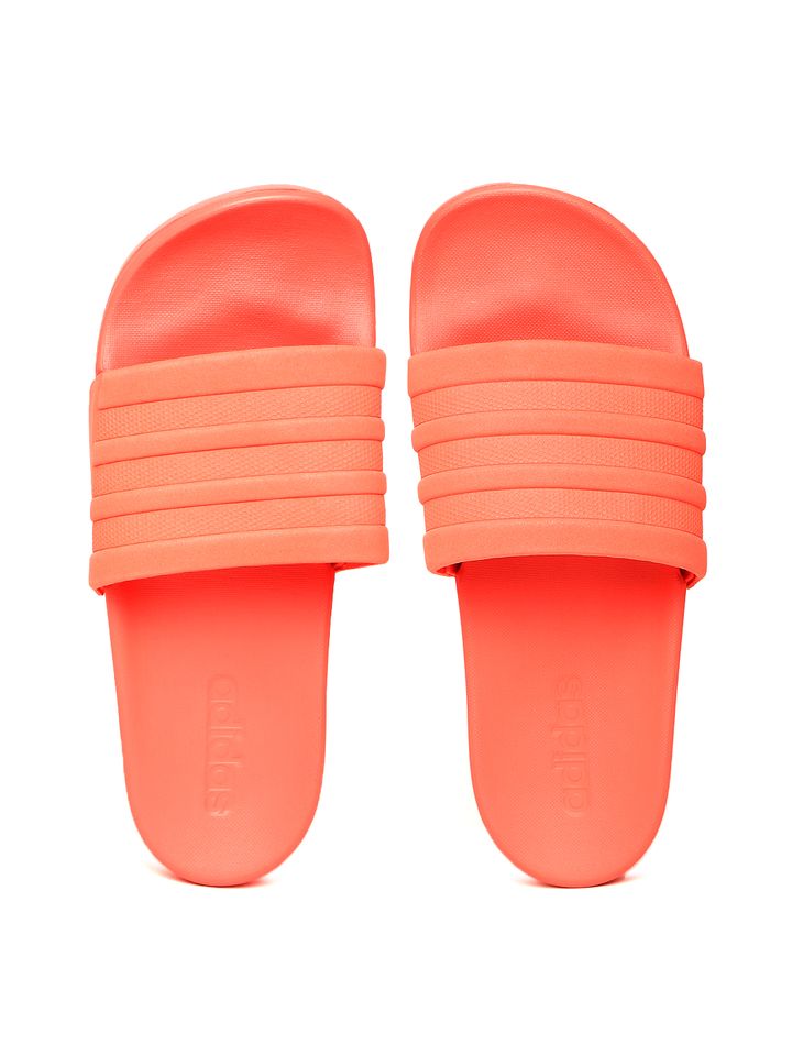 adidas orange flip flops