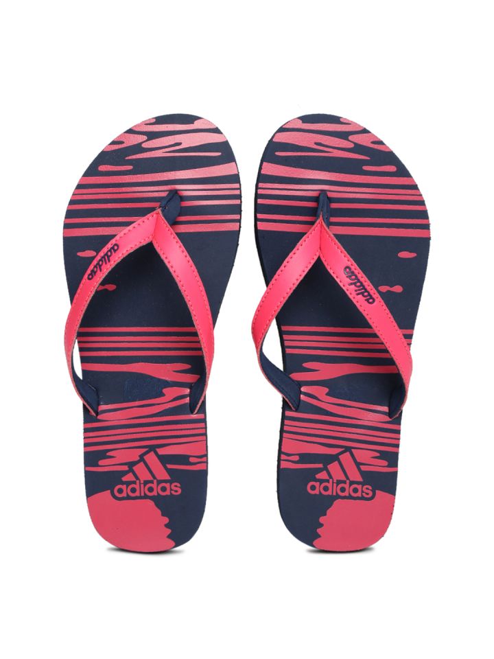 Buy ADIDAS Girls Pink Navy Blue JUNG Printed Flip Flops Flip