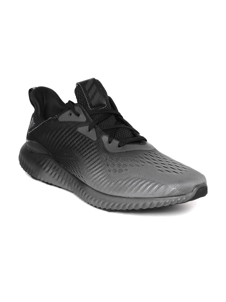 ADIDAS Men Grey Black Alphabounce Engineered Mesh Running Shoes