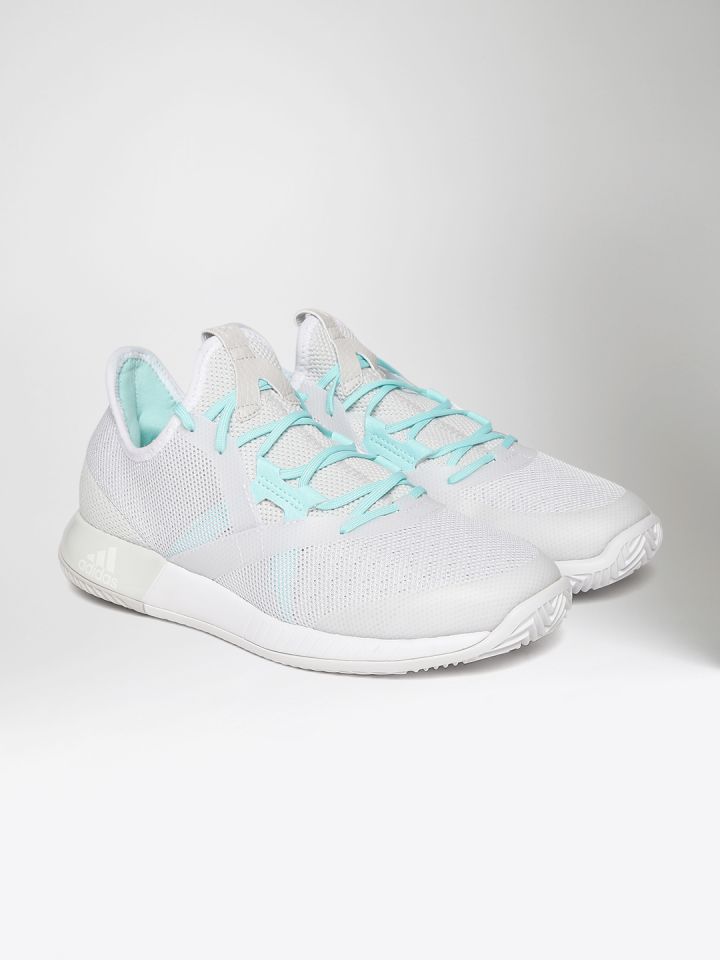 ADIDAS Women Grey Adizero Defiant Bounce Tennis Shoes
