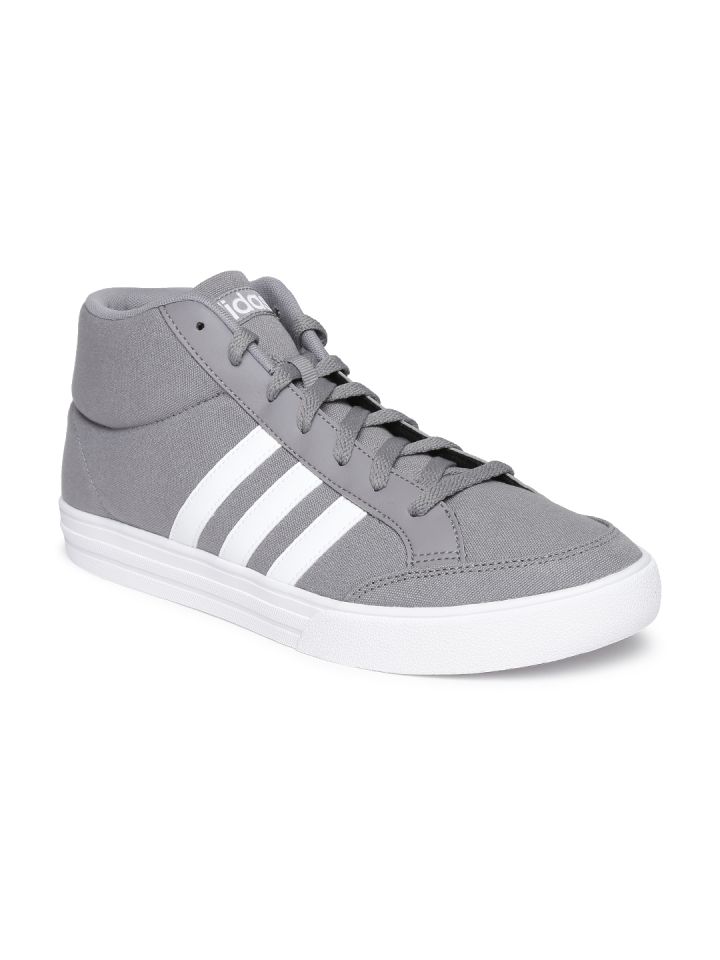 Buy Adidas NEO Men Grey VS SET Solid Textile Mid Sneakers Casual Shoes Men | Myntra