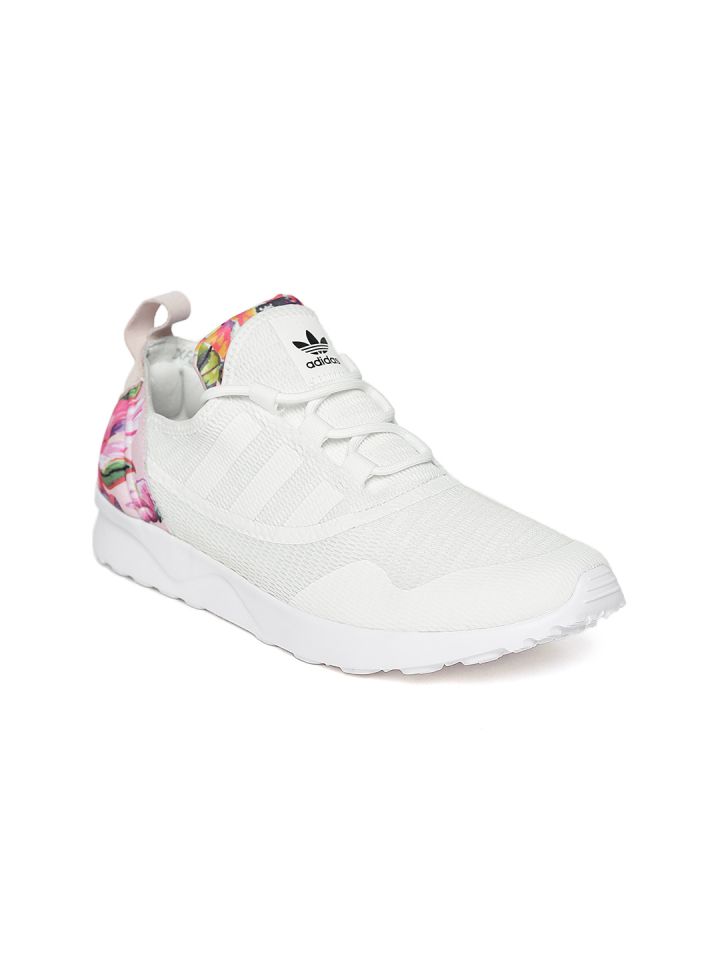 Adidas zx flux white e amp; pink shoes hot sale