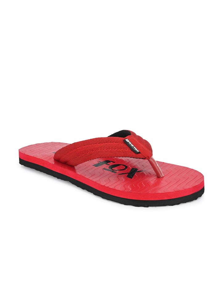 Black and red flip outlet flops