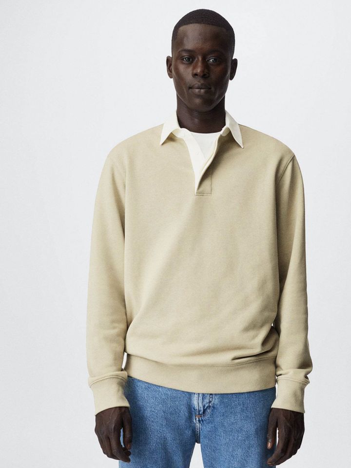 Polo collar sweatshirt shop