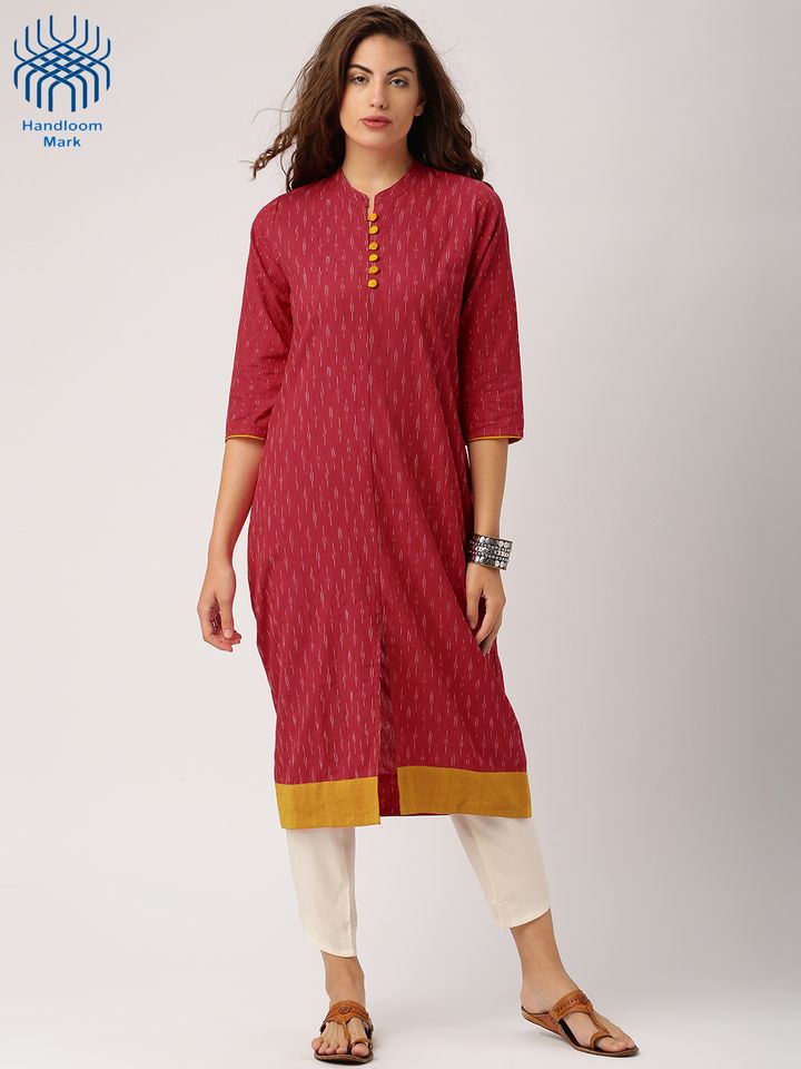 Pochampally Ikat A Line Kurta - Kurtas 