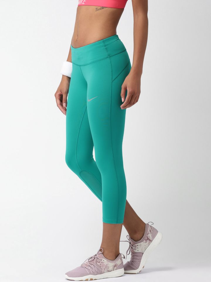 Buy Nike Sea Green AS W NK PWR EPIC RUN CROP Tight Fit Capris