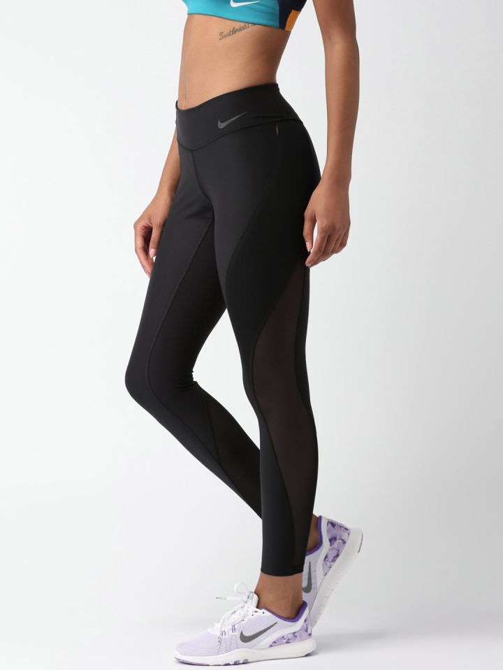 Buy Nike Black Tight Fit AS W NK PWR LGND TGHT MID RS V Tights - Tights for  Women 1994978