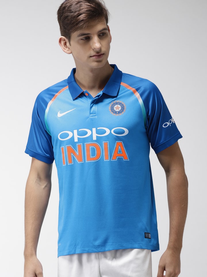 Nike Men Blue Printed Polo BCCI INDIA 