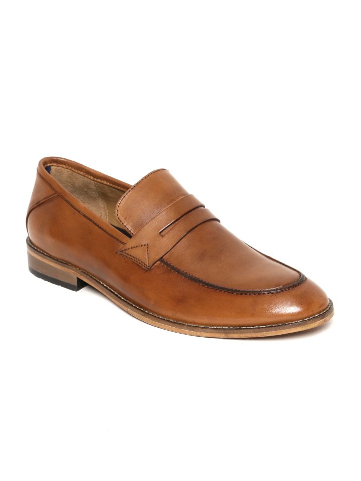 Buy Bata Men Tan Brown Genuine Leather Semiformal Slip Ons