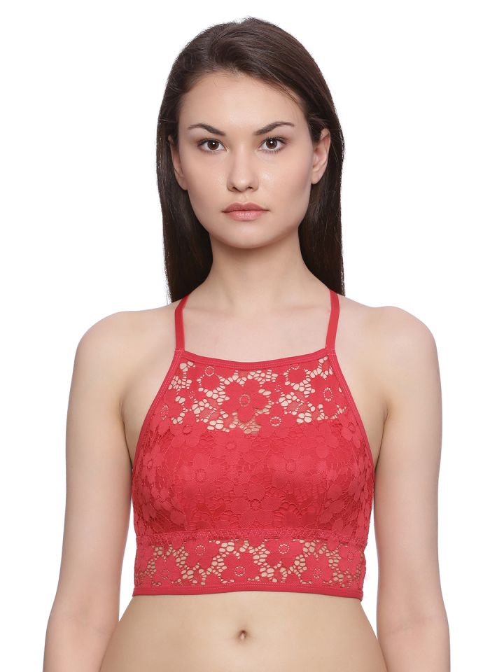 Buy Zivame Red Lace Non Wired Non Padded Bralette Bra - Bra for Women  1995443
