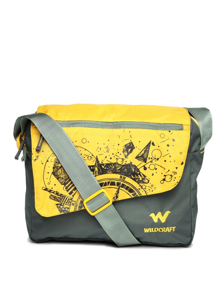 Buy Wildcraft Unisex Yellow Grey Printed Messenger Bag