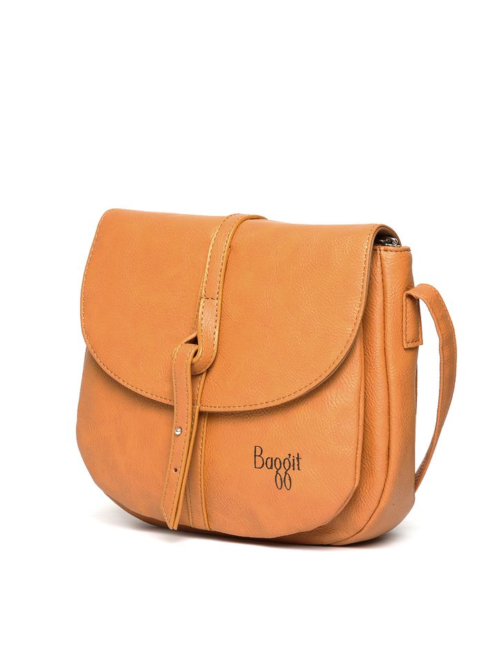 Buy Baggit Tan Brown Solid Sling Bag 