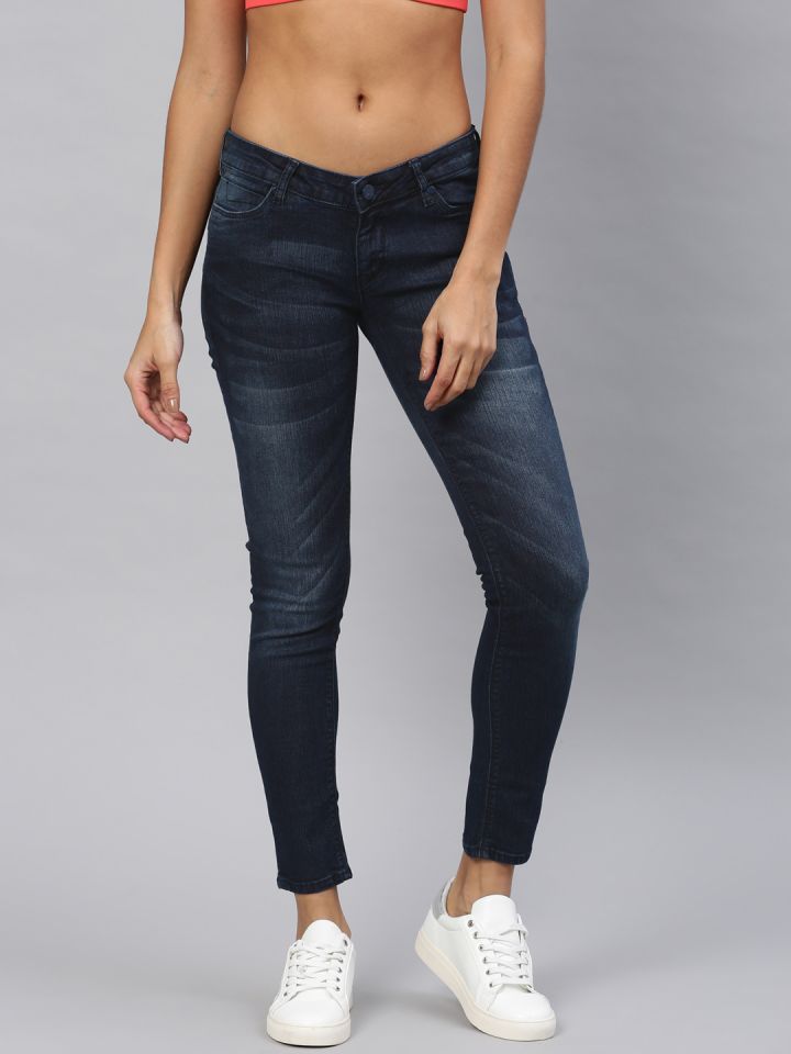 Buy HRX By Hrithik Roshan Women Blue Skinny Fit Mid Rise